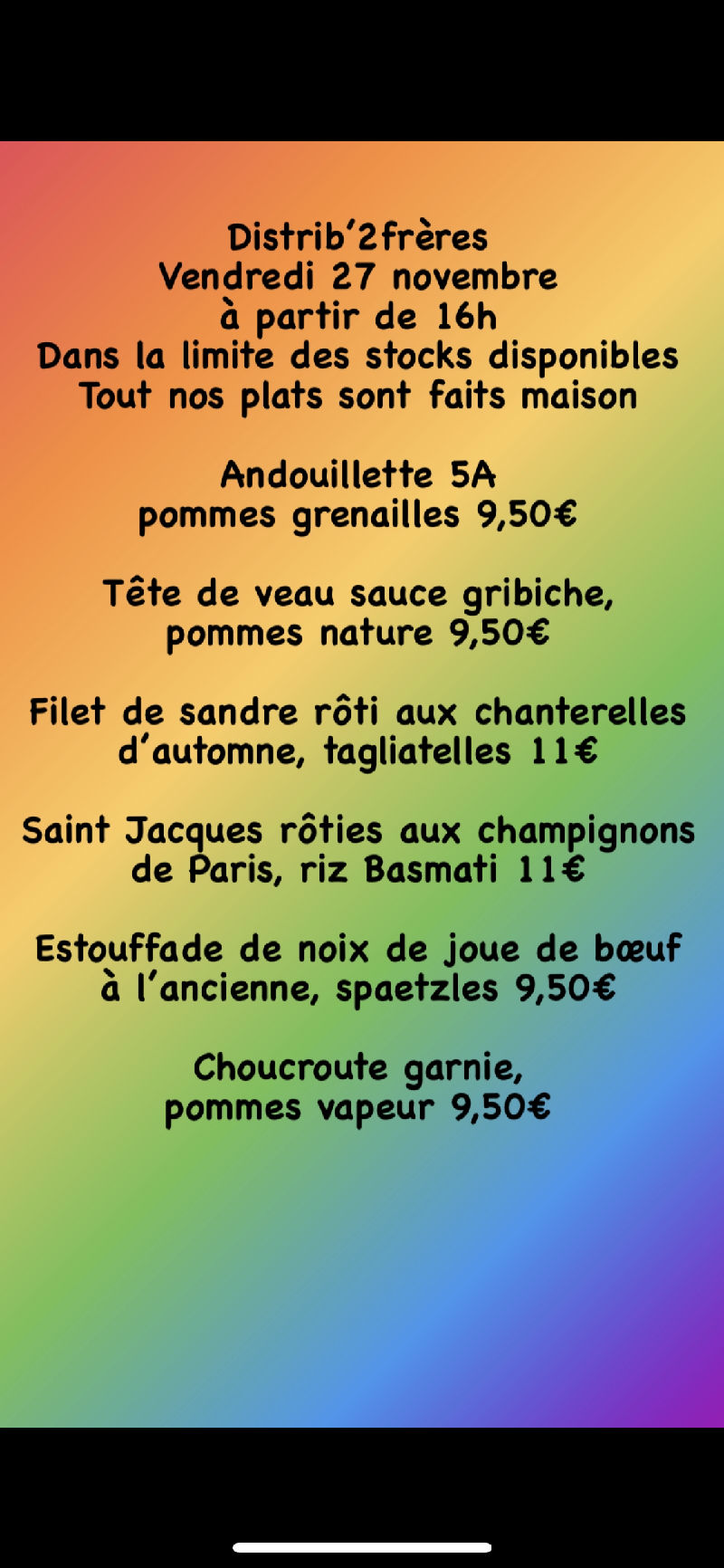 IMG_3975 | Restaurant Les 2 Frères Vendredi 27 novembre dans le distrib’2frères et pour tout le week end Rambervillers 0