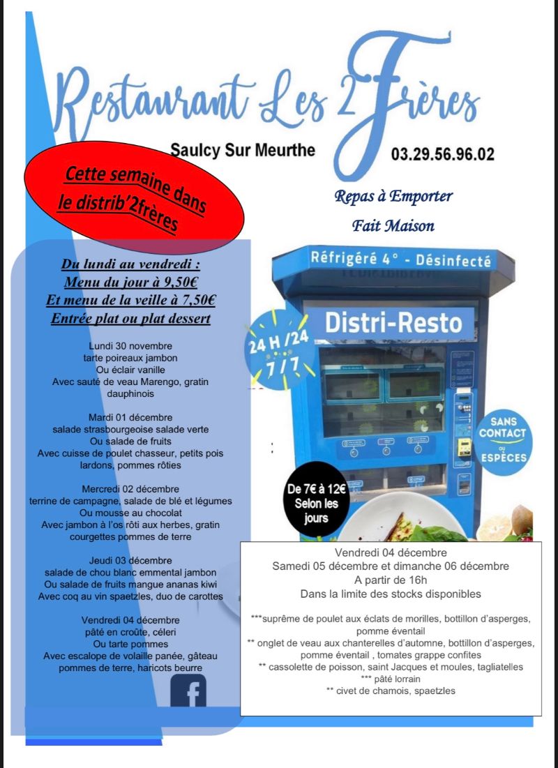 IMG_4001.JPG 30 NOVEMBRE | Restaurant Les 2 Frères Distrib’2frères et Emporter semaine du 30 novembre au 06 décembre Ingersheim 0