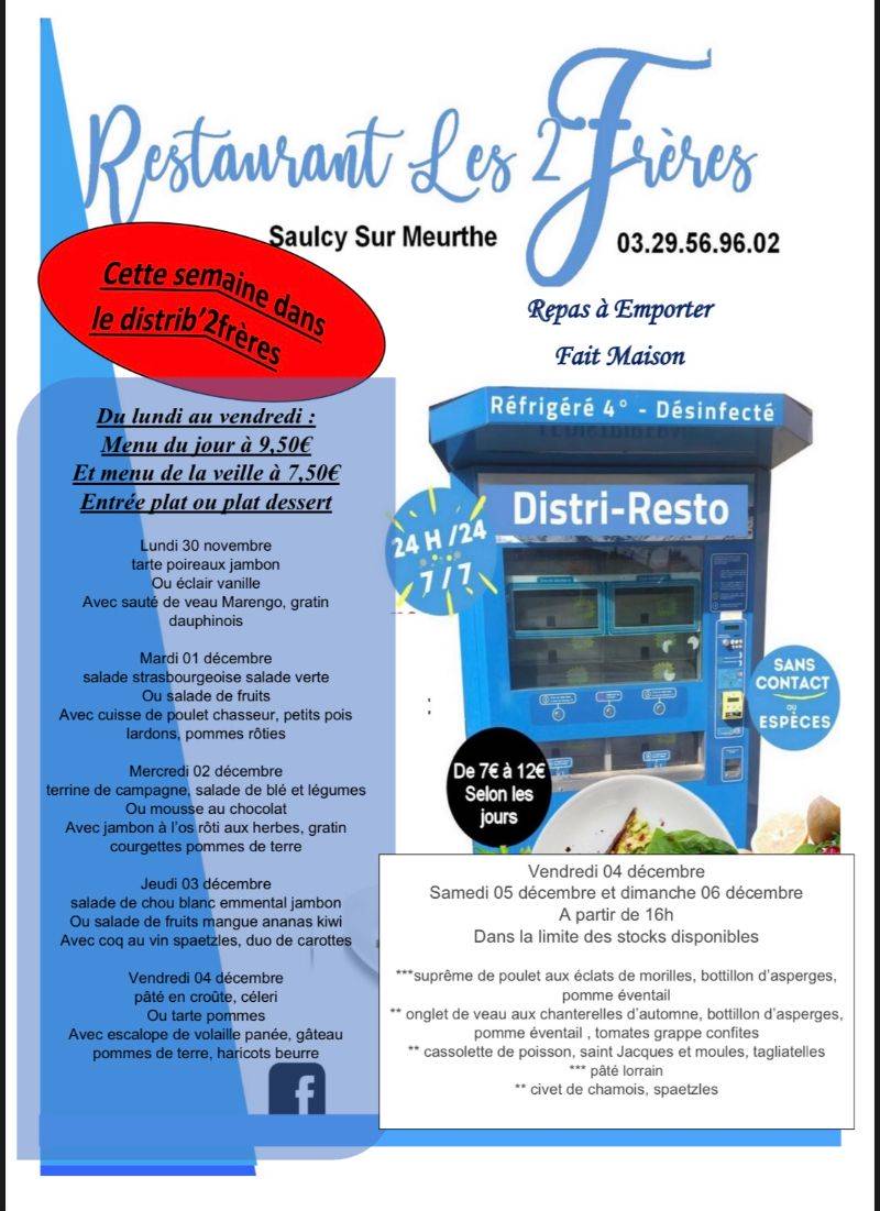 IMG_4001.JPG 30 NOVEMBRE | Restaurant Les 2 Frères Distrib’2frères et Emporter semaine du 30 novembre au 06 décembre Ingersheim 0