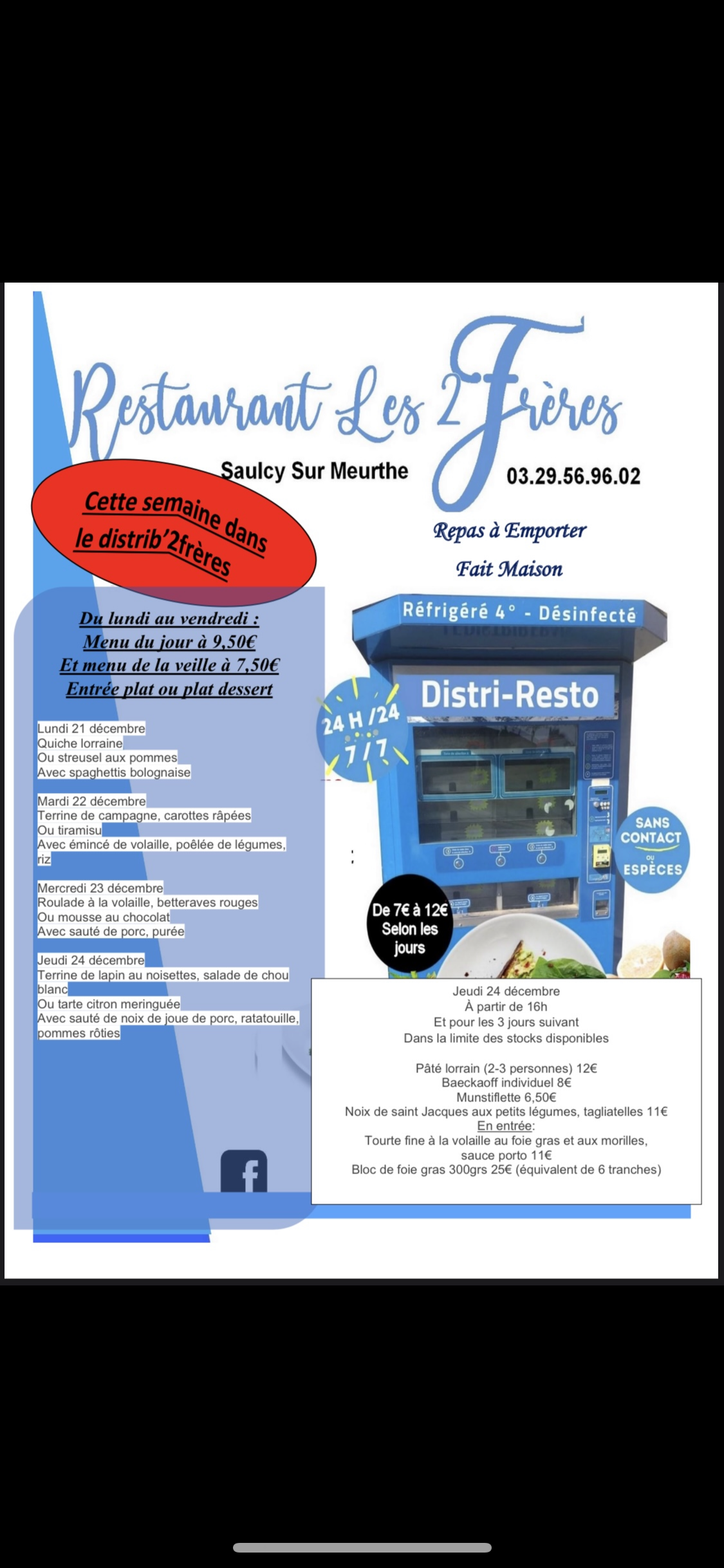 IMG_4192 | Restaurant Les 2 Frères Suggestions de Plats à emporter du distrib’2frères et au restaurant . Semaine du 21 décembre au 27 décembre Wintzenheim 0