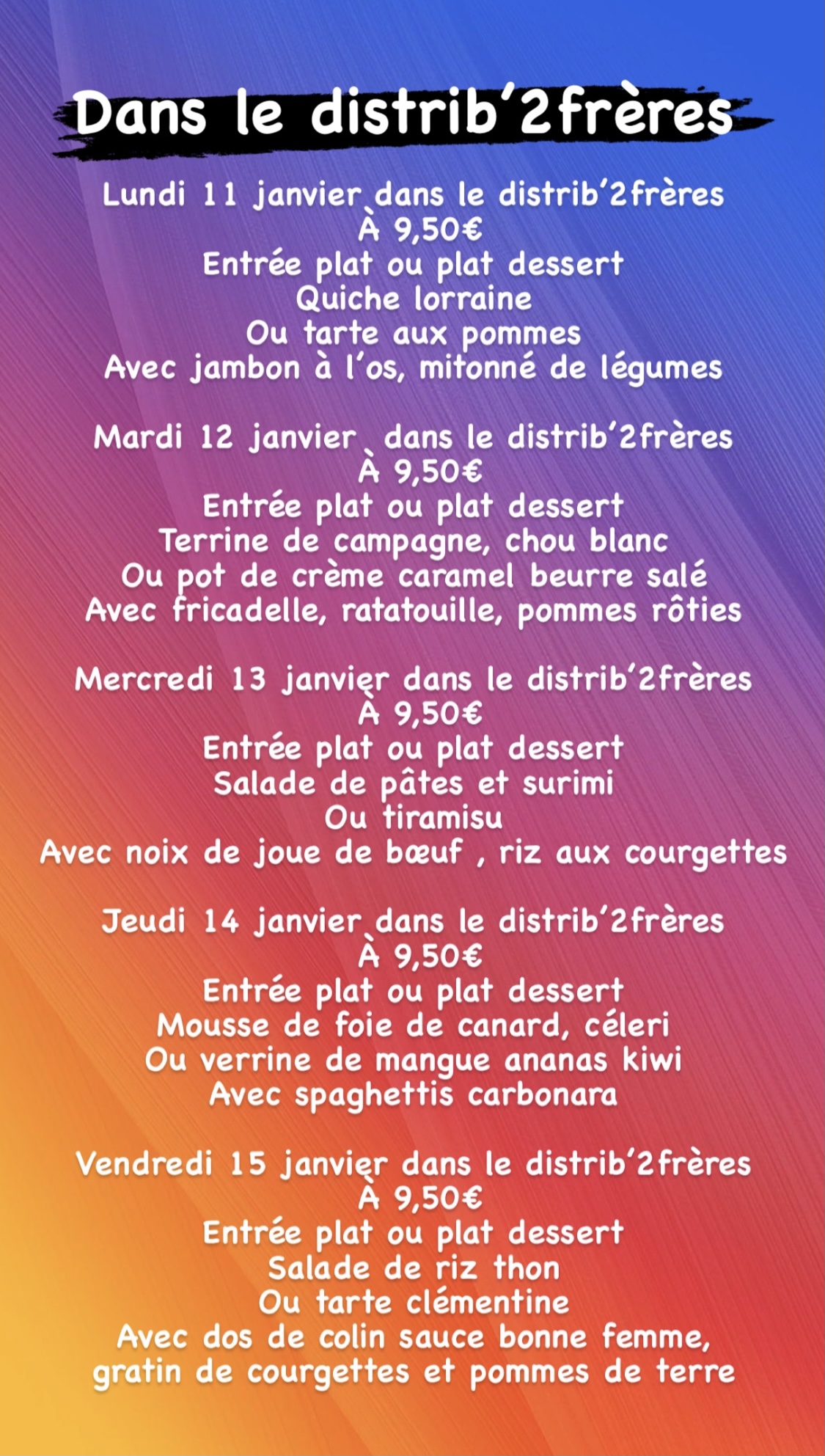 60FC34AE 98B3 41CE BBFB 7CCBB2680558 | Restaurant Les 2 Frères Dans le distrib’2frères du 11 au 15 janvier La Bresse 0