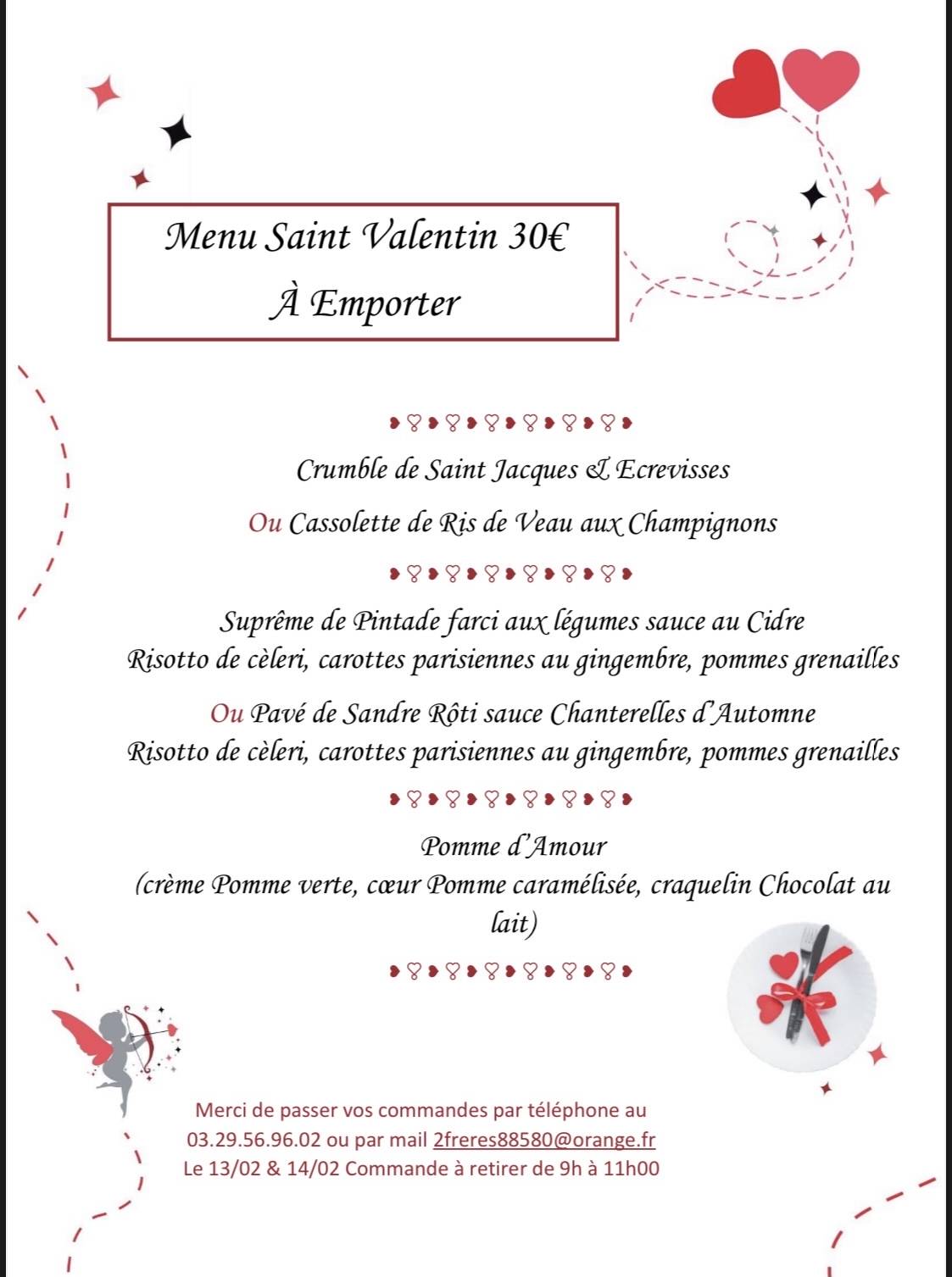 7B4C1509 6023 4CF1 AB08 EA7DE5E6DABA | Restaurant Les 2 Frères Menu de saint Valentin à emporter Sainte-Marie-aux-Mines 0