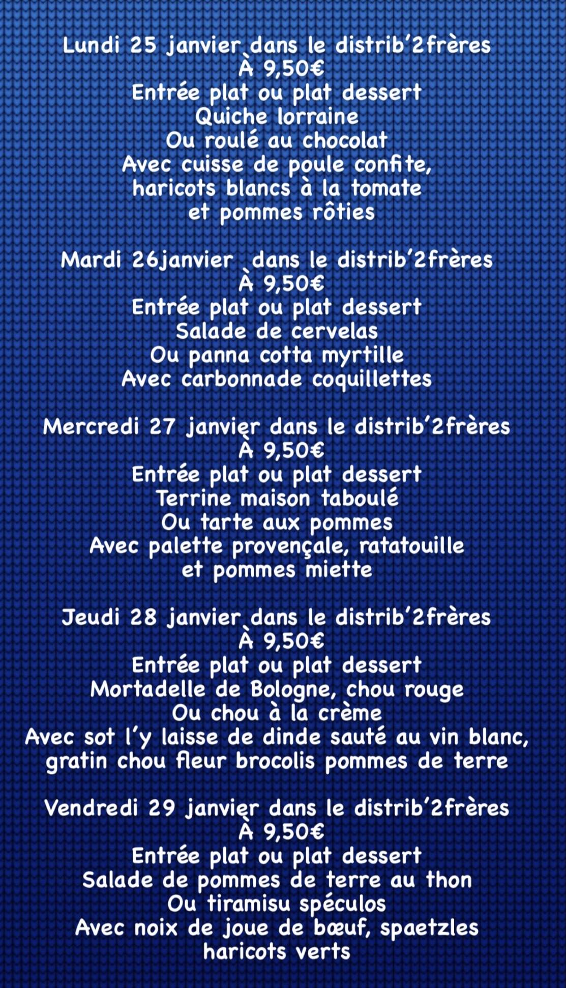 90EEB904 9280 4CAA 8568 500EA3E4ECE1 | Restaurant Les 2 Frères Dans le distrib’2frères du lundi 25 au vendredi 29 janvier Munster 0