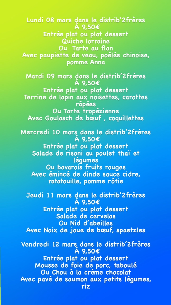 548FF00F 0F43 4ACB 9695 D6F3D0DD41FD | Restaurant Les 2 Frères Dans notre distributeur semaine du 08 au 12 mars La Bresse 0