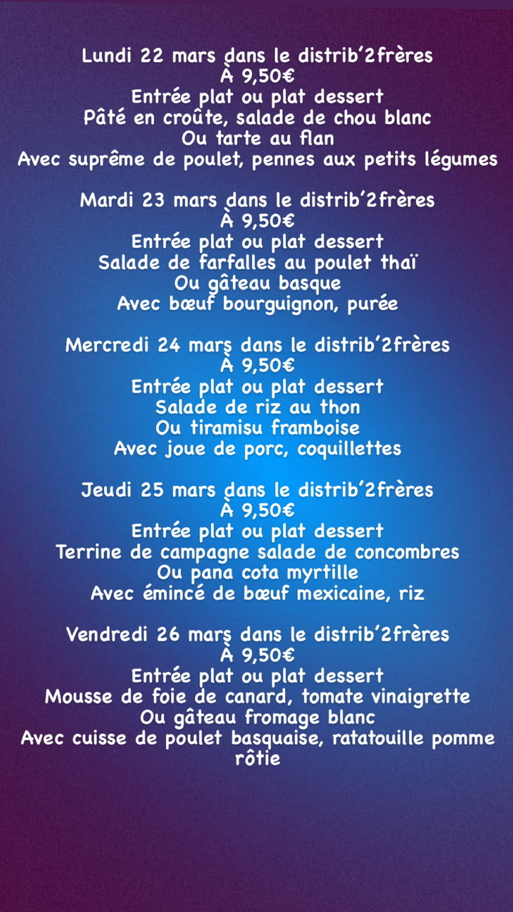 59AD7D06 4C1C 4520 81DD 5BEA8A67EAF7 | Restaurant Les 2 Frères Dans le distrib’2frères du lundi 22 mars au vendredi 26 mars Ingersheim 0