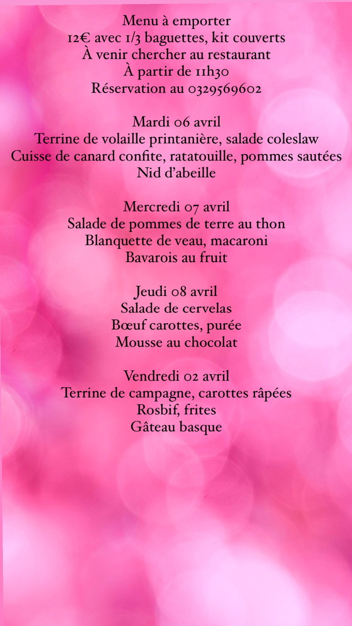D6AB6BE0 EB40 4CE9 9DBF CCBC6024DCE0 | Restaurant Les 2 Frères Nos menus à emporter chaud du mardi 06 avril au vendredi 09 avril Rambervillers 0