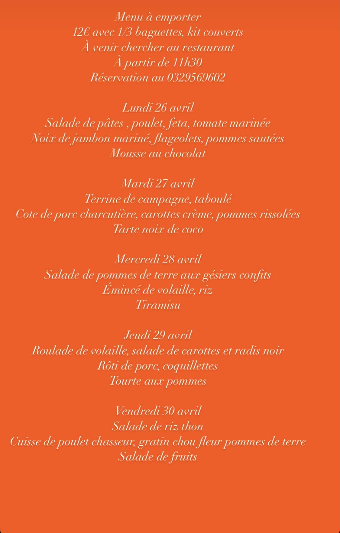 D150506D 12CA 414D B4D7 C2D3E1641809 | Restaurant Les 2 Frères Semaine du lundi 26 avril au dimanche 02 mai. À emporter chaud ou froid Wintzenheim 2