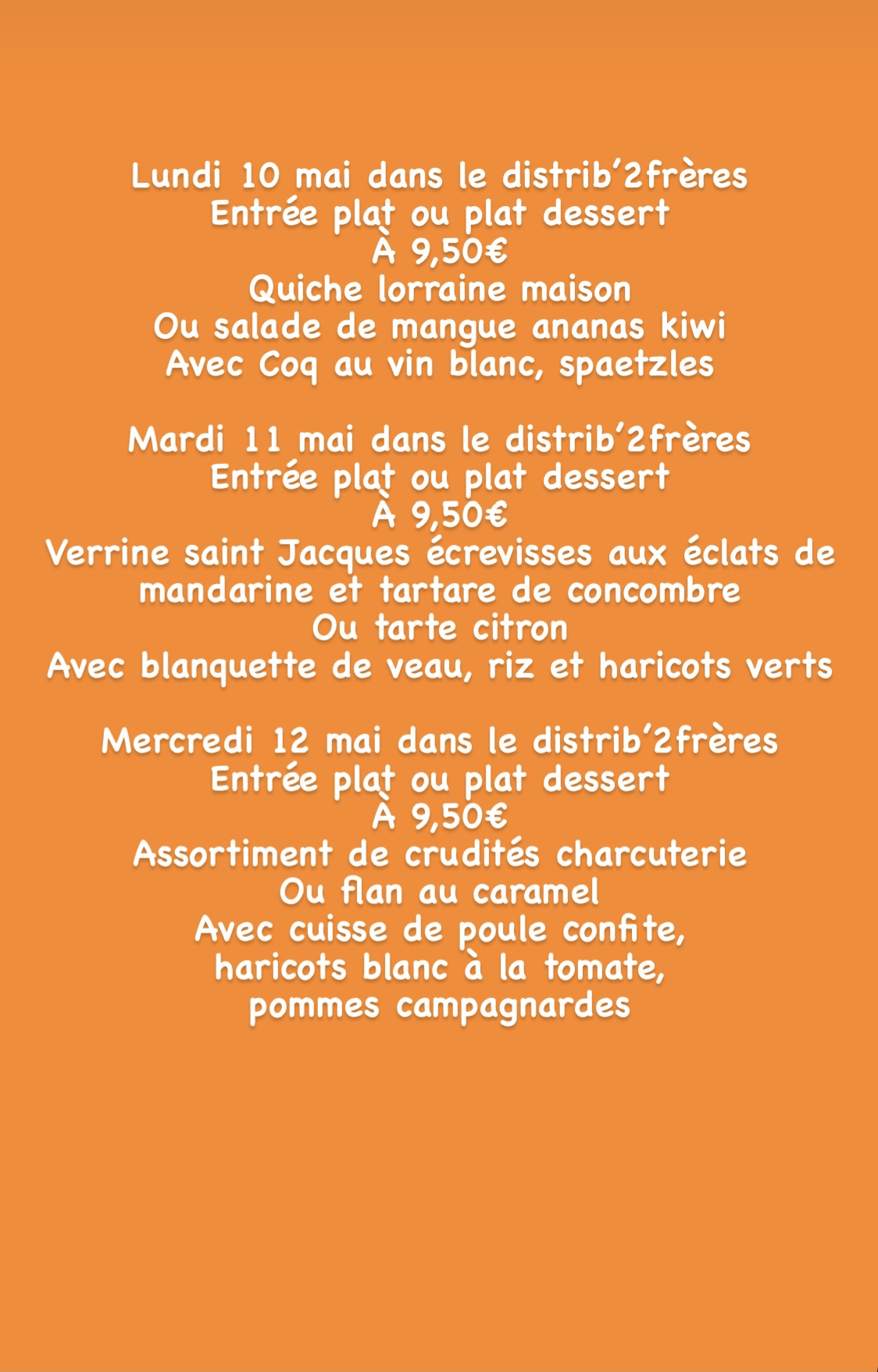 D8B059C3 104D 4982 9BD4 6AC87E3E51E8 | Restaurant Les 2 Frères Semaine du 10 mai au 16 mai dans le distrib’2frères et à emporter chaud Munster 0