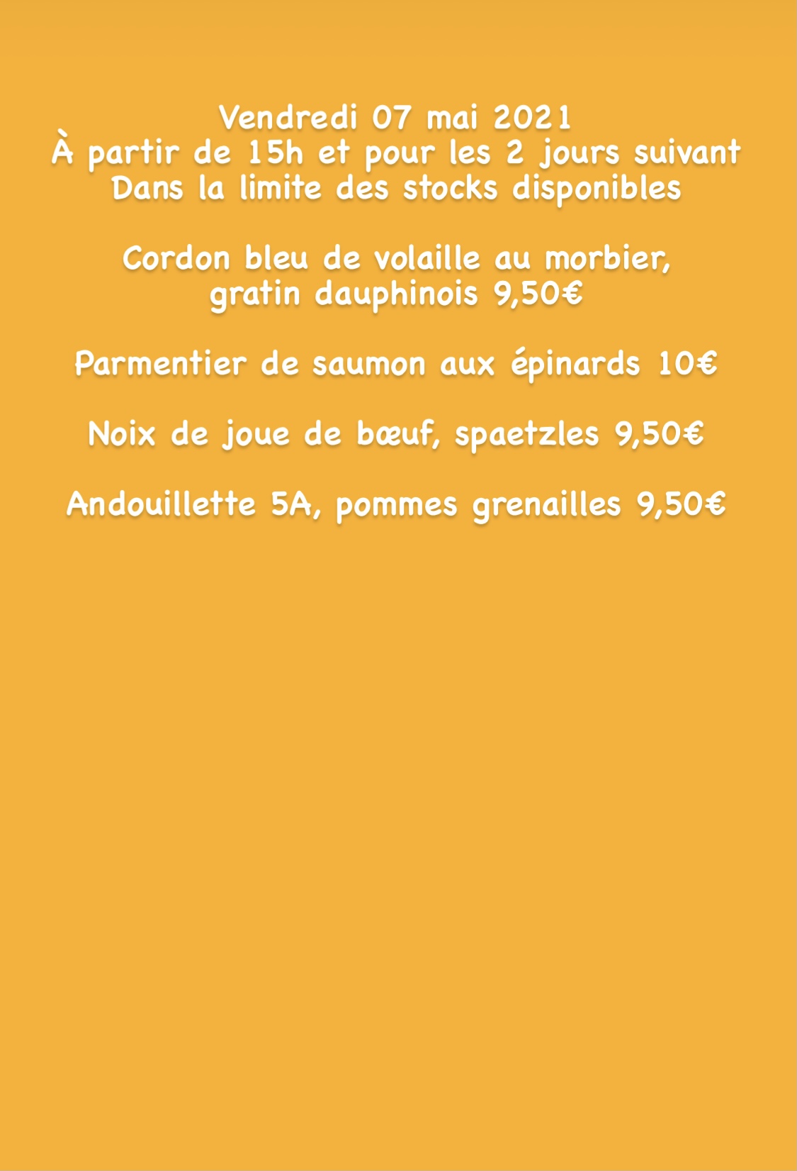 E76E1F20 E7AC 40F6 BCE3 829576D3E656 | Restaurant Les 2 Frères Semaine du 03 mai au 09 mai 2021 dans le distrib’2frères et à emporter chaud Baccarat 1