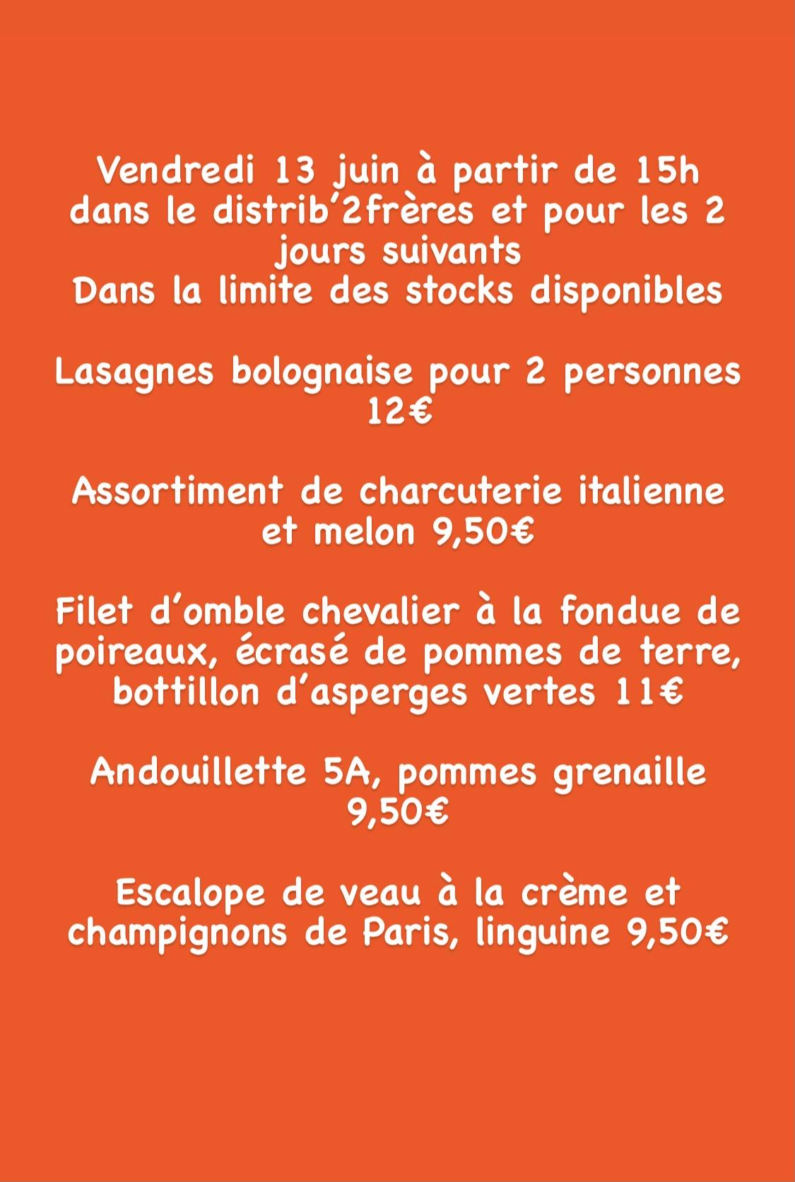 A006C38D 527D 4923 86F7 E149EAA02186 | Restaurant Les 2 Frères Propositions à emporter la semaine du 07 juin au 13 juin Sainte-Marie-aux-Mines 1