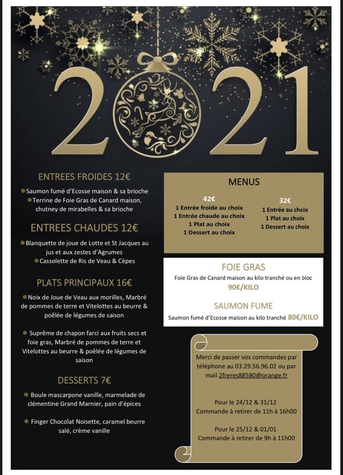 707DBA04 1F90 4C10 BCFA ED70DCF88BCE | Restaurant Les 2 Frères Découvrez nos propositions de plats à emporter pour les fêtes de fin d’année Sainte-Marie-aux-Mines 0