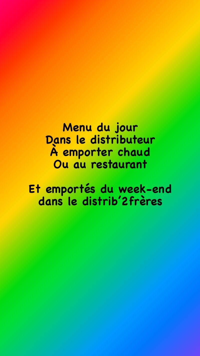 Propositions de menus du lundi 22 avril au vendredi 26 avril au restaurant ou au distributeur ou à emporter chaud Rambervillers